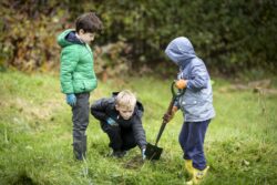 Children digging