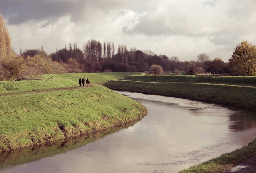 Green space alongside river