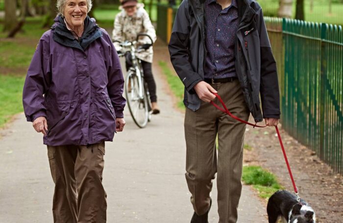 people walking in nature