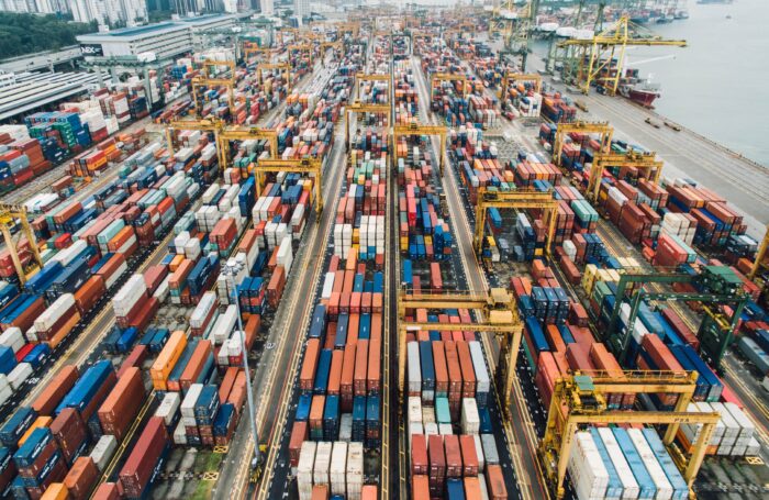 Shipping containers in dock