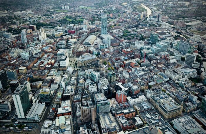 Manchester City centre sky shot