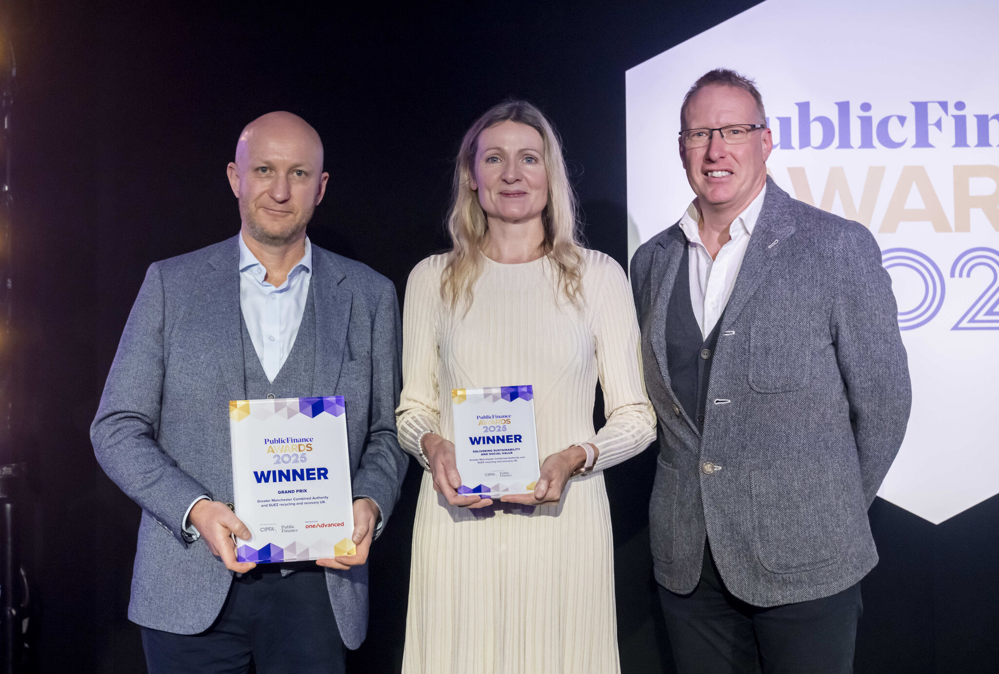 Public Finance Awards 2025 winners holding plaques